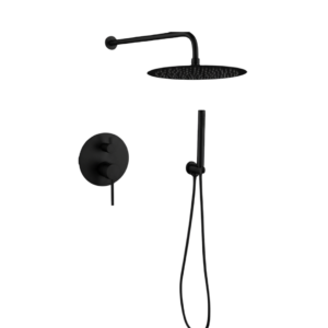 JUEGO DE DUCHA CON TELEDUCHA MALAGA NEGRO MATE